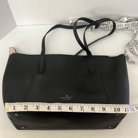 Kate Spade New York Adel Black Leather Tote Shoulder Bag Purse Zip Top - Picture 14 of 16